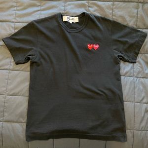 CDG PLAY Double Heart Tee
